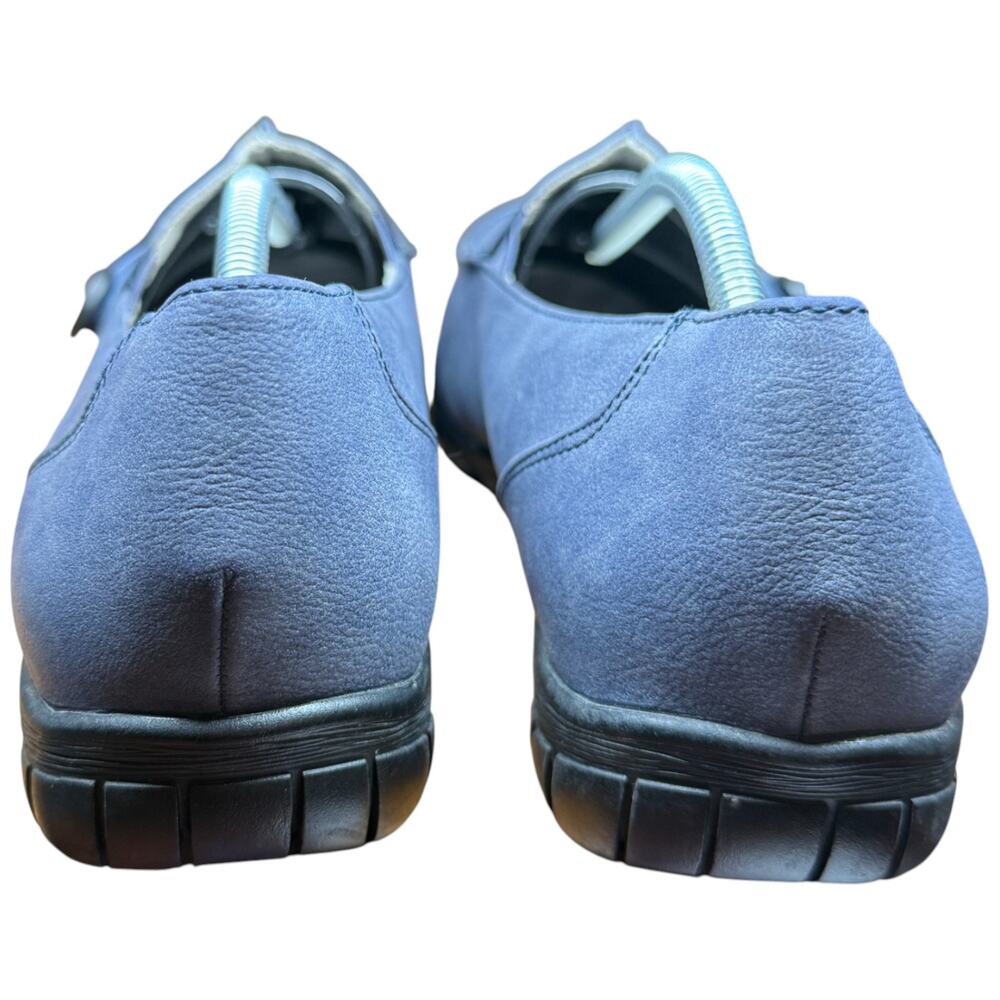 WHITE MOUNTAIN Judo Women's 10M Blue Slip On Comfort Shoes Button Detail Flats - Picture 4 of 11